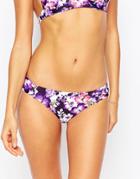 Moontide Dark Floral Bikini Bottoms - Purple