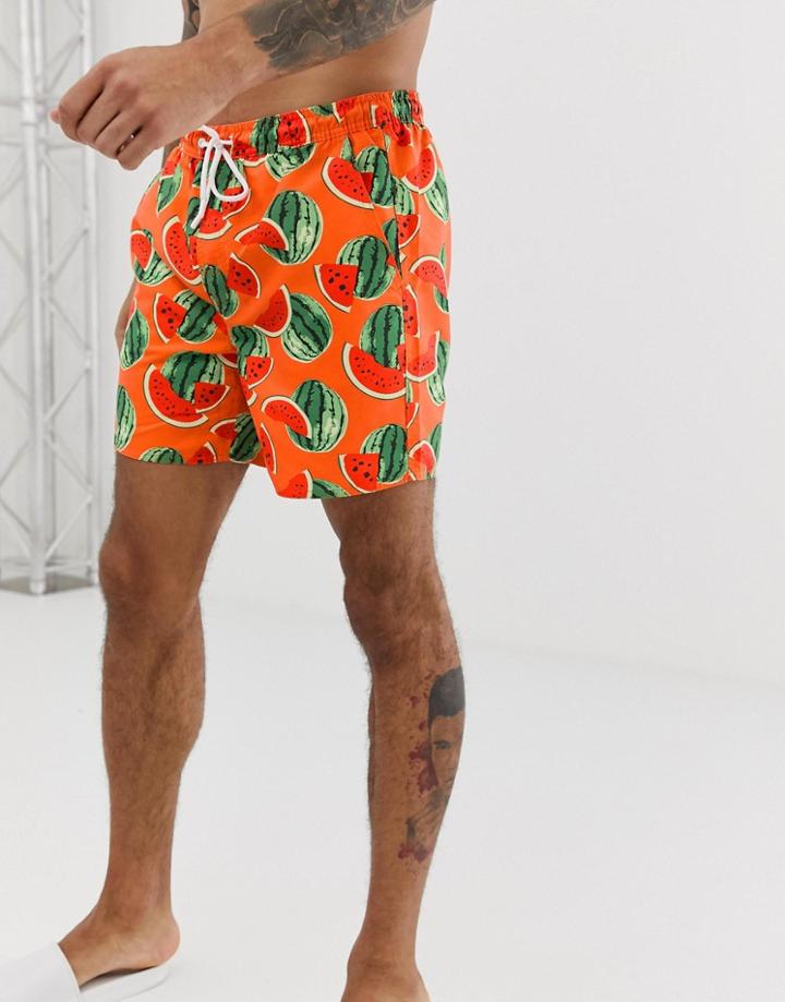 French Connection Watermelon Swim Shorts-orange