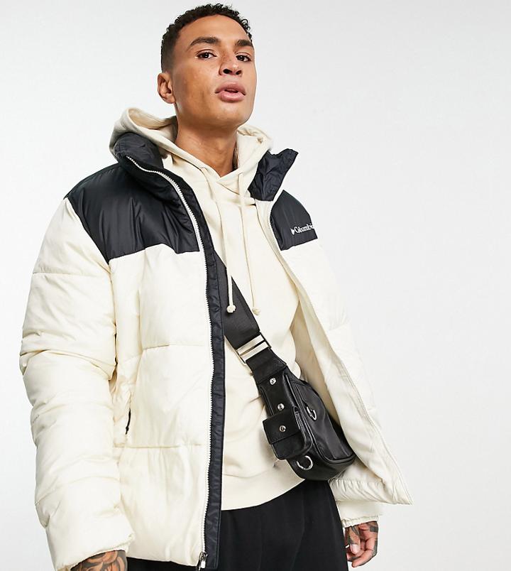 Columbia Puffect Jacket In Beige/black Exclusive At Asos