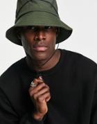Svnx Campground Bucket Hat With Drawcord In Olive-green