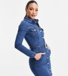 Parisian Tall Belted Western Dress In Charcoal-blues