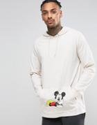 Asos Mickey Oversized Long Sleeve T-shirt With Hood And Pocket Print -