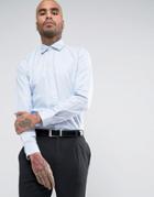 Lambretta Smart Herringbone Stripe Slim Fit Shirt - Blue