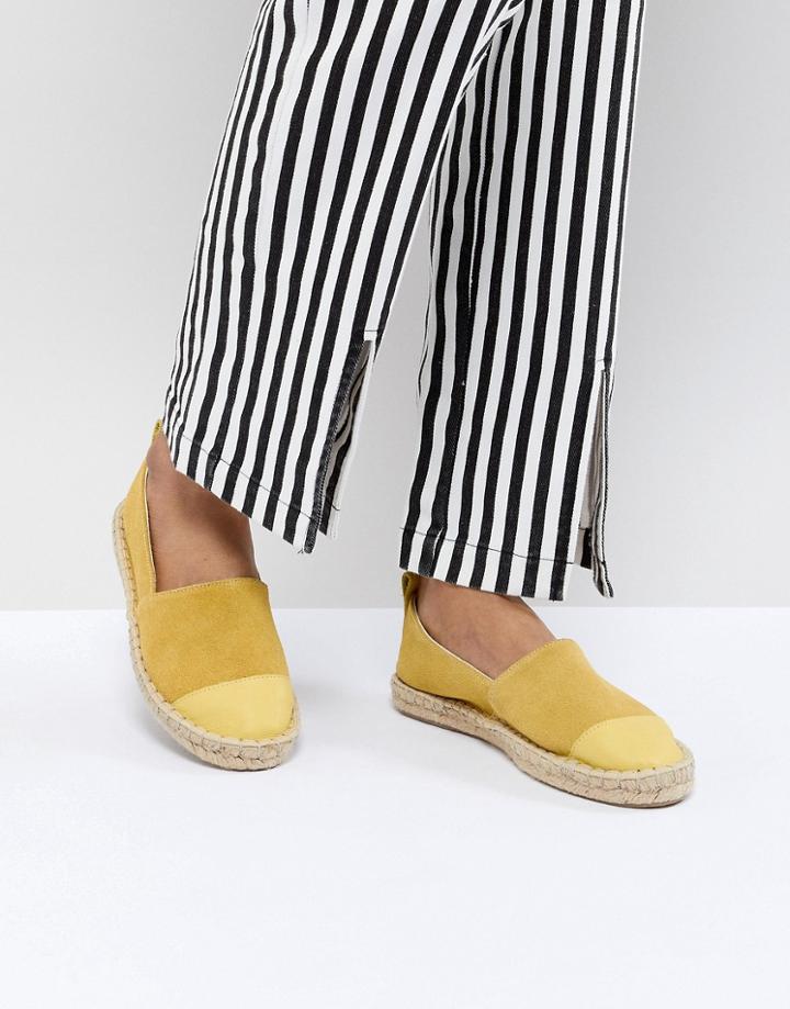 Asos Design Janna Suede Espadrilles - Yellow