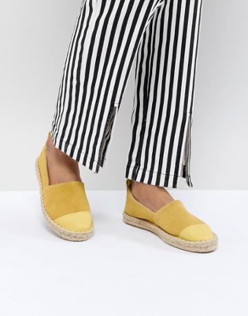 Asos Design Janna Suede Espadrilles - Yellow