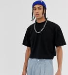 Collusion Cropped T-shirt In Black - Black