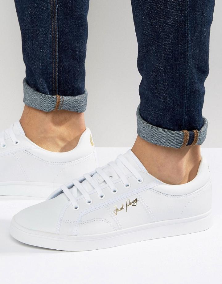 Fred Perry Spencer Knit/leather Sneakers - White