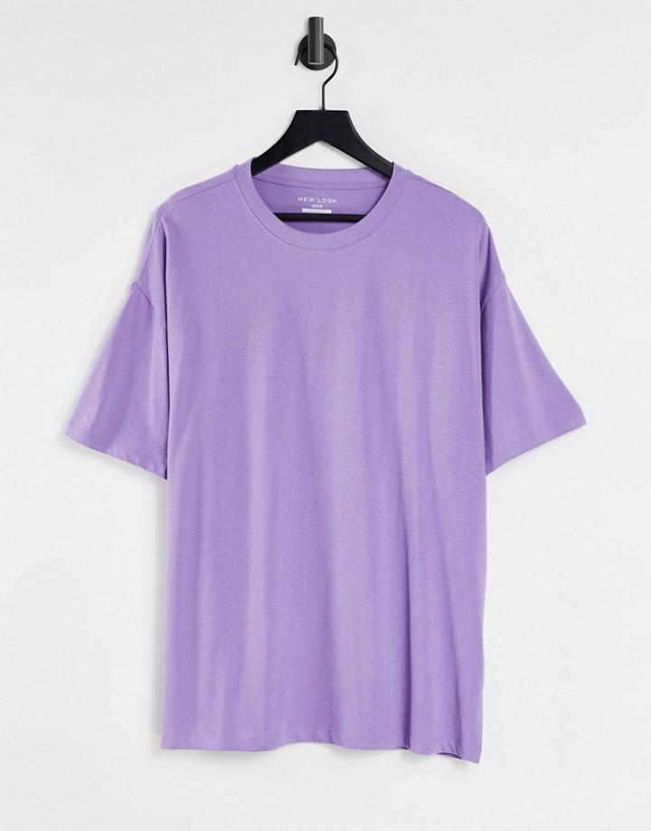 New Look Organic Cotton Oversized T-shirt In Purple