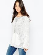 Vintage Havana Sydney Open Knit V Neck Jumper - White