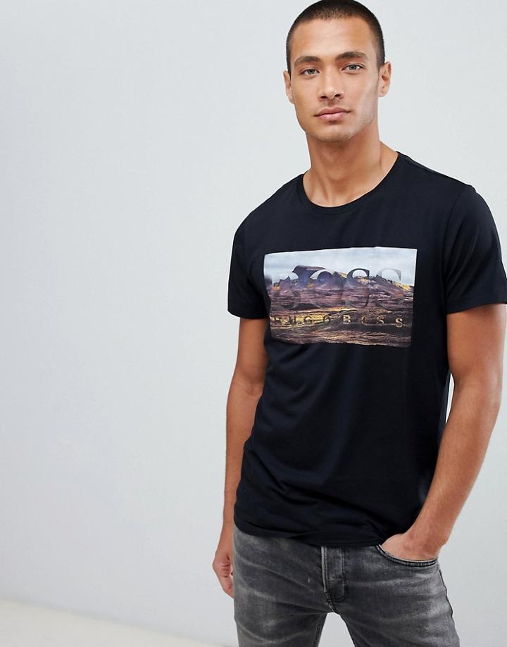 Boss Teedog Photo Logo T-shirt In Black - Black
