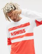 K-swiss Fairfield Long Sleeve T-shirt With Logo Panel In White - White