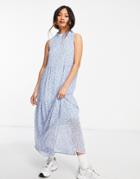 Vero Moda Aware Sleeveless Midi Dress In Blue Flirty Floral-multi