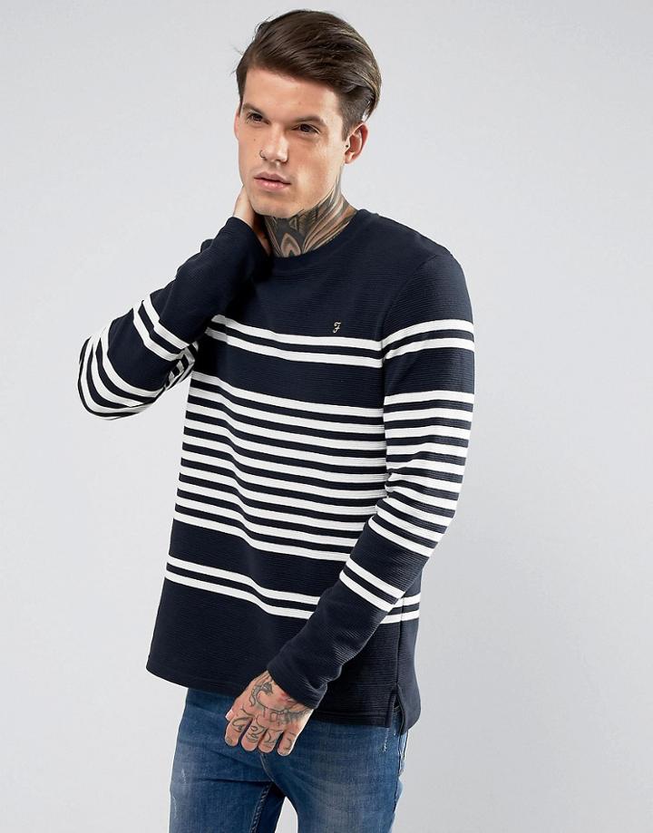 Farah Long Sleeve Stripe Top - Navy