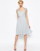 Asos Kate Lace Midi Dress - Ice Gray