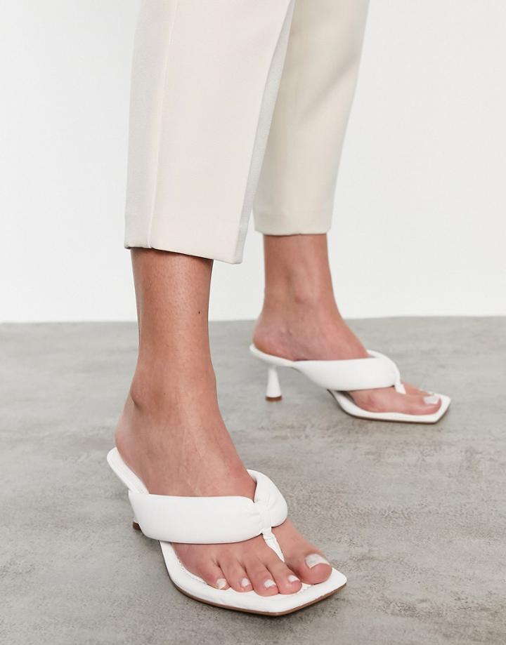 Stradivarius Padded Strap Sandal In White