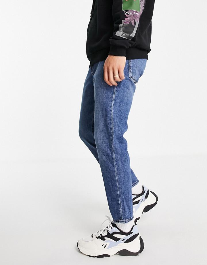 Asos Design Classic Rigid Jeans In Vintage Dark Wash-blues