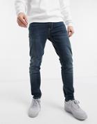 Asos Design Skinny Jeans In Dark Wash-blues