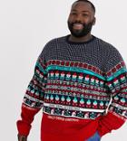 Threadbare Plus Christmas Novelty Gnome Sweater In Red