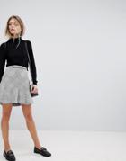 Oasis Checked Frill Hem Mini Skirt - Multi