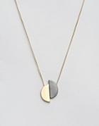 Nylon Double Half Moon Necklace - Gold