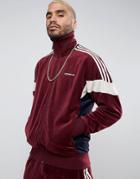 Adidas Originals Clr84 Velour Track Jacket In Red Bs4669 - Red