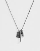 Steve Madden Mens Mix Pendant In Stainless Steel - Silver