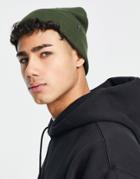 Consigned Beanie Hat In Khaki-green