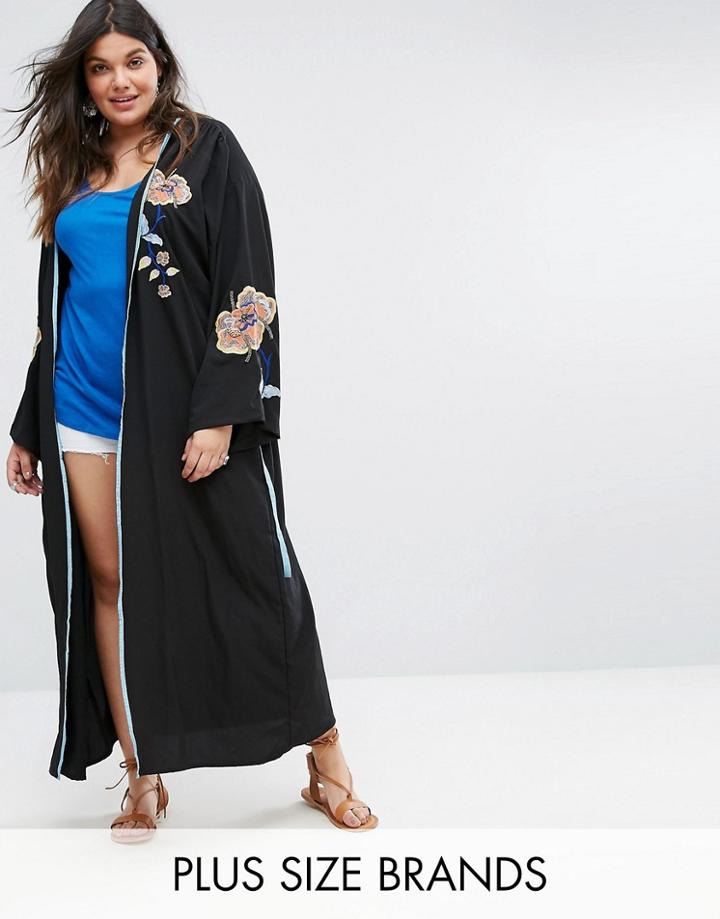 Alice & You Embroidered Kimono - Black