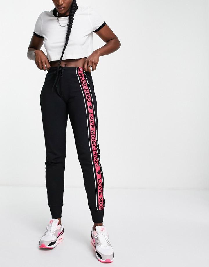 Love Moschino Leg Side Logo Sweatpants In Black