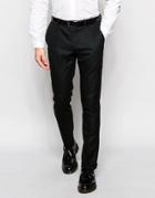 Selected Homme Skinny Check Pants With Turn Up And Stretch - Black