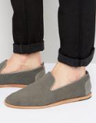 Hudson London Vista Suede Loafers - Gray