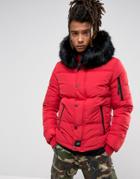 Sixth June Puffer Jacket In Red - Red