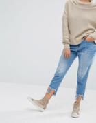 Daisy Street Reconstructed Jeans With Frayed Hems - Blue