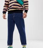 Collusion X004 Skater Fit Jeans In Indigo With Contrast Stitch-blue