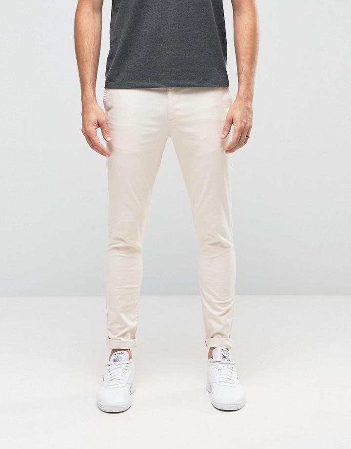 Asos Super Skinny Chinos In Beige - Beige