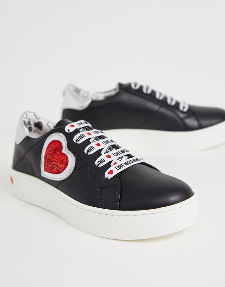 Love Moschino Sequin Heart Sneakers - Black