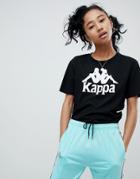 Kappa Oversized T-shirt With Large Front Logo - Black