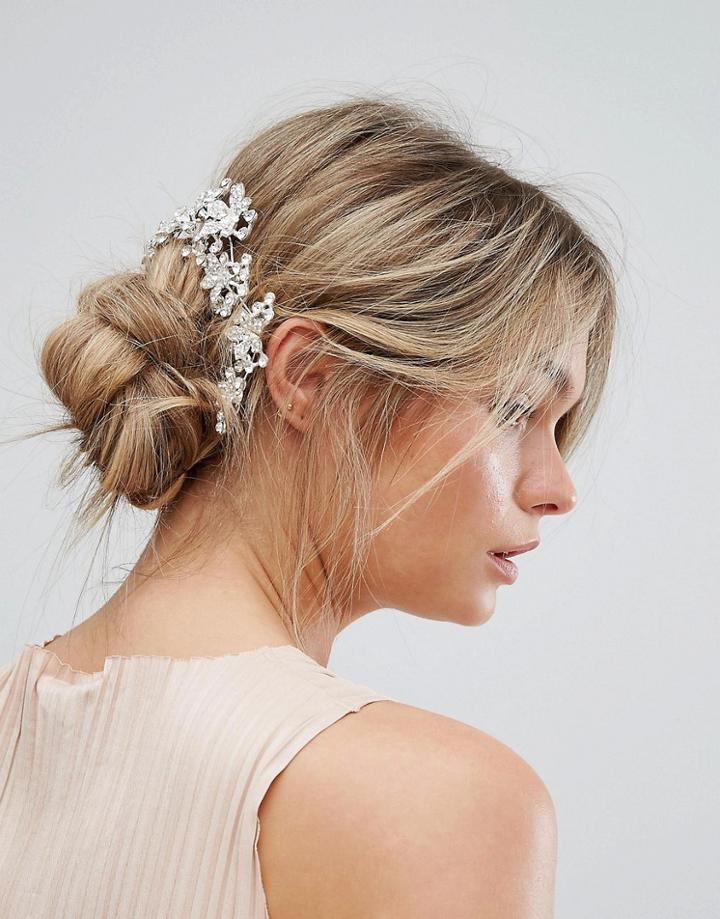 New Look Jewelled Hair Slides - Silver