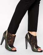 Asos Empire State Of Mind Peep Toe Shoe Boots - Multi