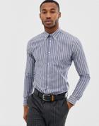 Farah Dillard Stripe Shirt In Blue - Blue