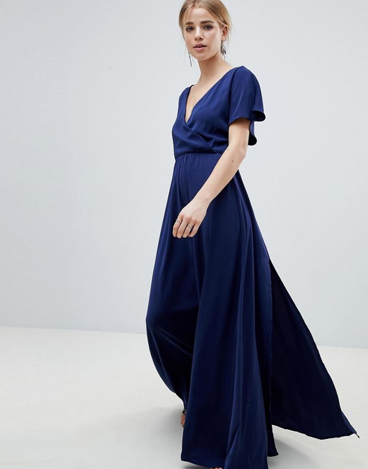 Angel Eye Kimono Sleeve Maxi Dress - Navy