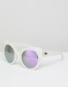 Quay Australia Cat Eye Sunglasses In Tinted Lens - White
