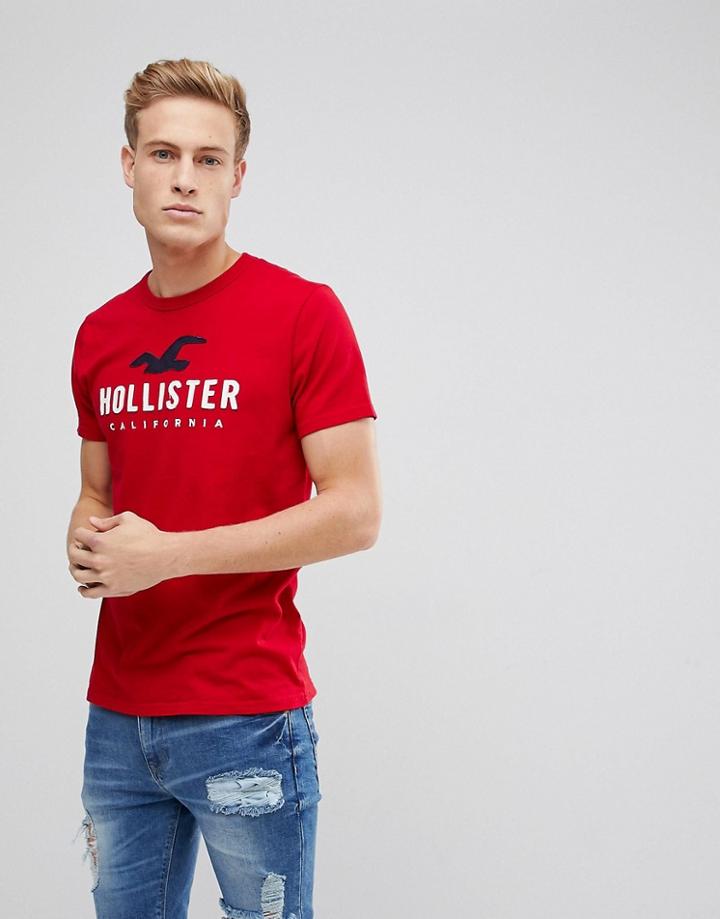 Hollister Large Logo T-shirt In Red - Red