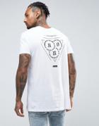 Asos Longline T-shirt With Back Print - White