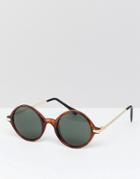 Reclaimed Vintage Inspired Round Sunglasses In Tort Exclusive To Asos - Brown