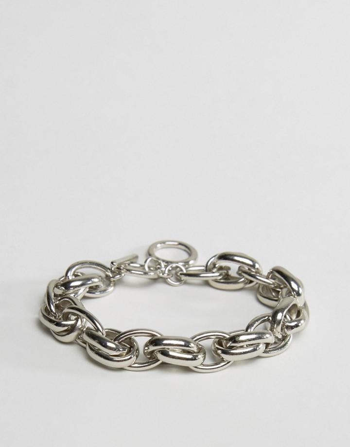 Asos Chunky Link Toggle Bracelet - Silver