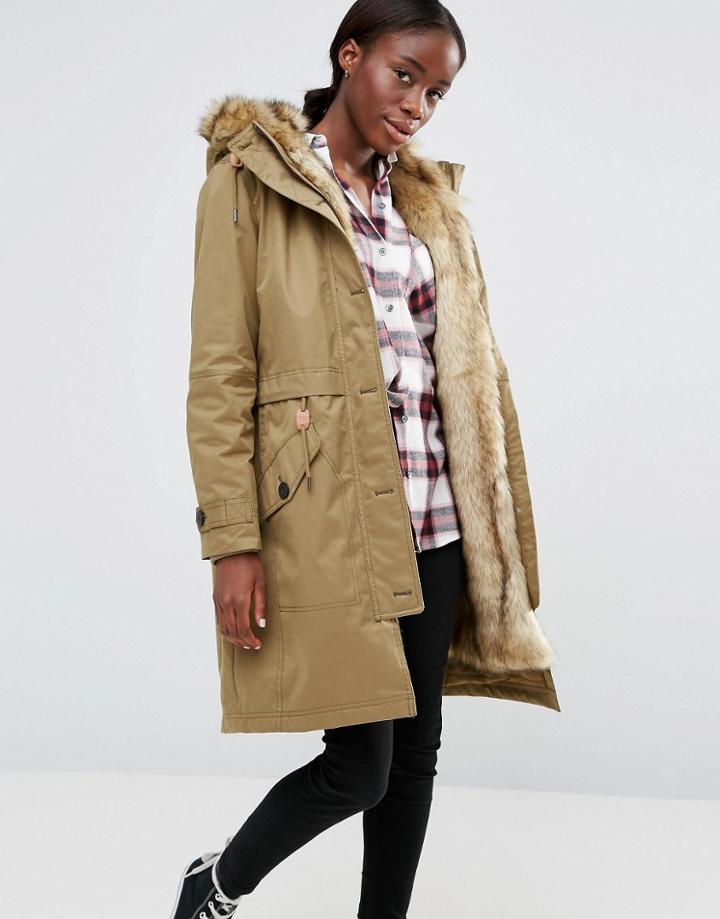 Parka London Liv Water Resistant Parka With Removeable & Wearable Faux