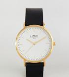 Limit Black Leather Watch Exclusive To Asos - Black