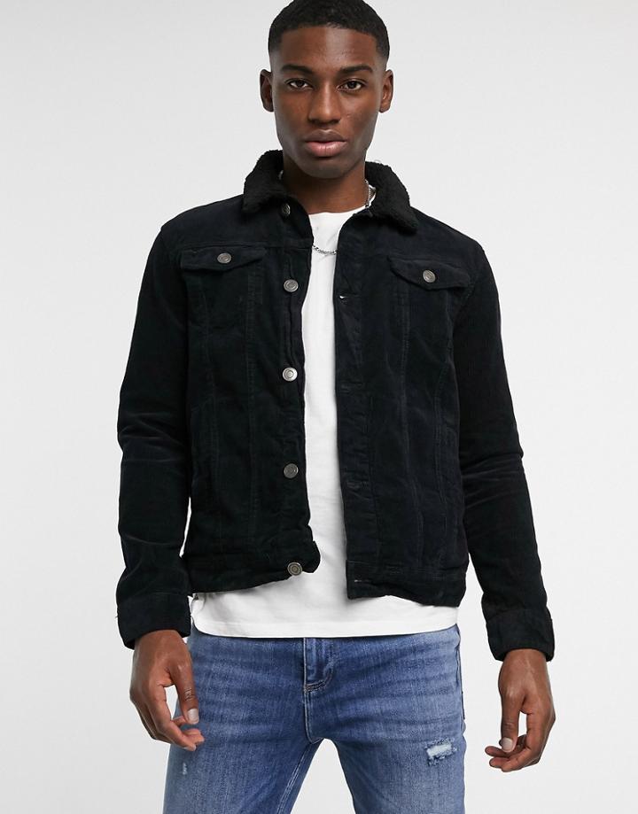 Brave Soul Corduroy Jacket In Black