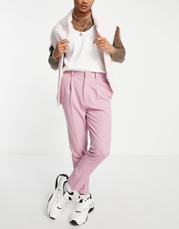 Asos Design Tapered Smart Pants In Dusky Pink